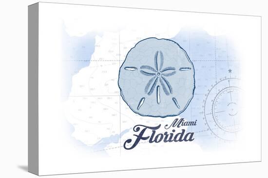 Miami, Florida - Sand Dollar - Blue - Coastal Icon-Lantern Press-Stretched Canvas