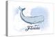 Miami, Florida - Whale - Blue - Coastal Icon-Lantern Press-Stretched Canvas