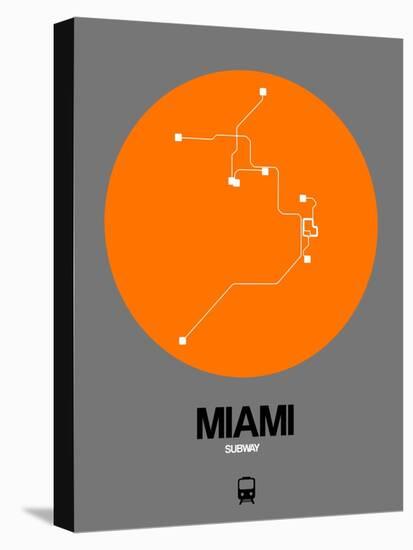 Miami Orange Subway Map-NaxArt-Stretched Canvas