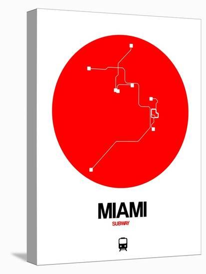 Miami Red Subway Map-NaxArt-Stretched Canvas