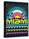 Miami Surf Typography, T-Shirt Graphics, Vectors-braingraph-Stretched Canvas