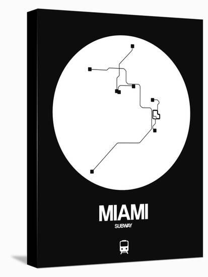 Miami White Subway Map-NaxArt-Stretched Canvas