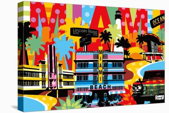 Miami-Lobo-Stretched Canvas