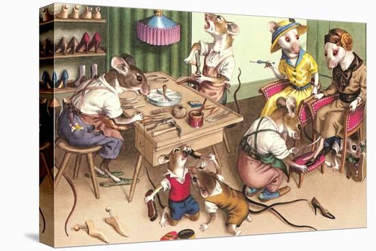 Mice in Cobblers Shop-null-Stretched Canvas