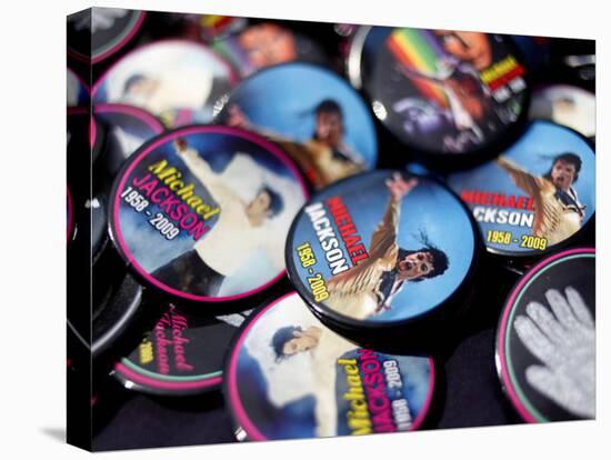 Michael Jackson Buttons Sold at Viewing of His Memorial near Apollo Theatre, July 7, 2009-null-Premier Image Canvas