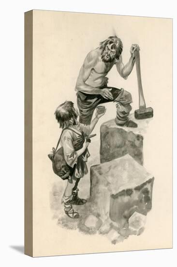 Michelangelo, as a Boy, Helping Stone-Cutters at their Work-Peter Jackson-Premier Image Canvas