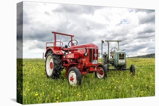 Michelstadt, Hesse, Germany, Tractors, "Hanomag R 217 S", Built in 1959 and "Man2F1", Built in 1958-Bernd Wittelsbach-Premier Image Canvas