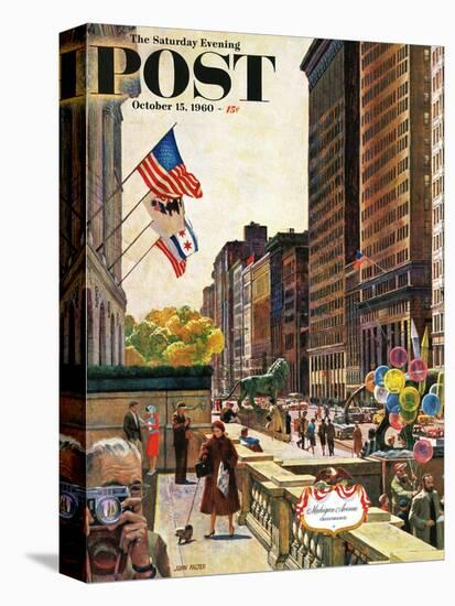 "Michigan Avenue, Chicago," Saturday Evening Post Cover, October 15, 1960-John Falter-Premier Image Canvas