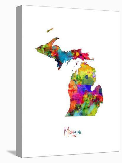 Michigan Map-Michael Tompsett-Stretched Canvas