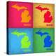 Michigan Pop Art Map 1-NaxArt-Stretched Canvas