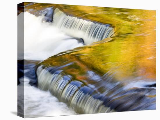 Michigan. Trees Reflect in Cascade Above Bond Falls, Ontonagon River-Julie Eggers-Premier Image Canvas