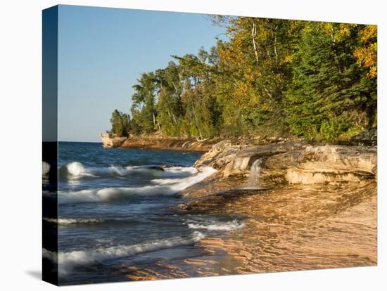 Michigan, Upper Peninsula. Waterfall Along the Edge of Lake Superior-Julie Eggers-Premier Image Canvas