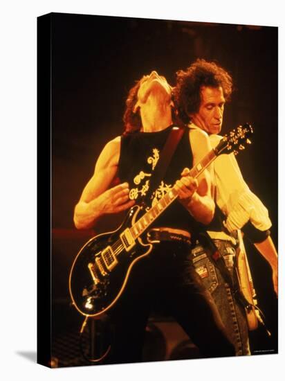 Mick Jagger and Keith Richards During a Performance by the Rolling Stones-null-Premier Image Canvas