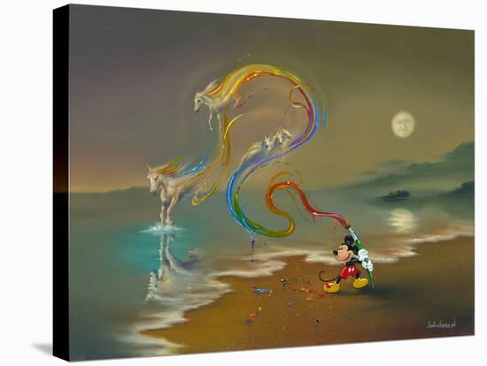 Mickey the Artist-Jim Warren-Stretched Canvas