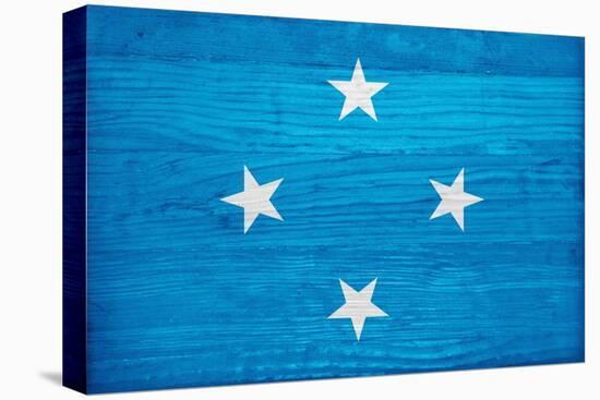 Micronesia Flag Design with Wood Patterning - Flags of the World Series-Philippe Hugonnard-Stretched Canvas