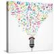 Microphone Colorful Music Notes Splash-Cienpies Design-Stretched Canvas