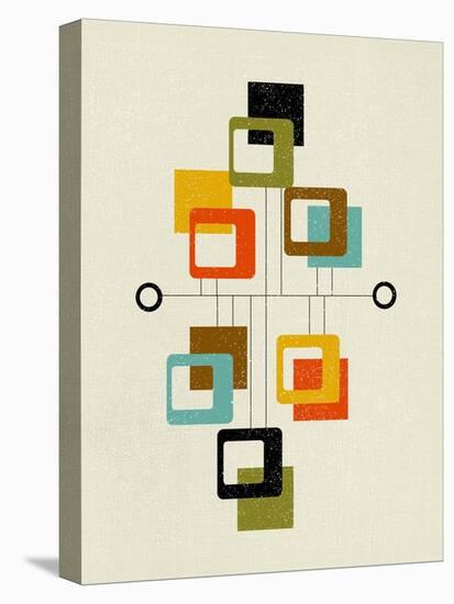 Mid Century Floating Square Shapes-Eline Isaksen-Stretched Canvas
