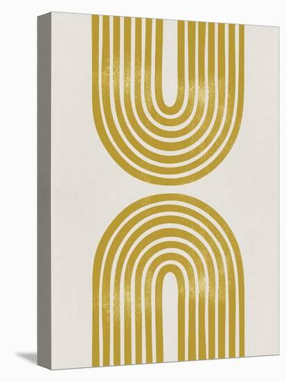 Mid Century Gold Shapes I-Eline Isaksen-Stretched Canvas