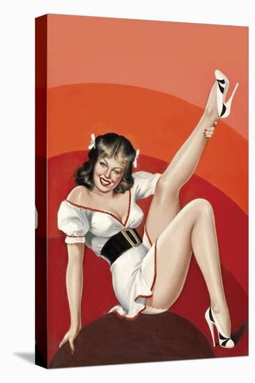 Mid-Century Pin-Ups - Titter Magazine - Winking Brunette-Peter Driben-Stretched Canvas