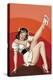 Mid-Century Pin-Ups - Titter Magazine - Winking Brunette-Peter Driben-Stretched Canvas