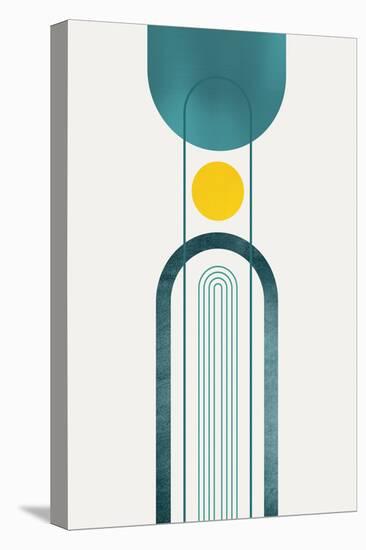 Mid Century Teal Yellow 2-Urban Epiphany-Stretched Canvas