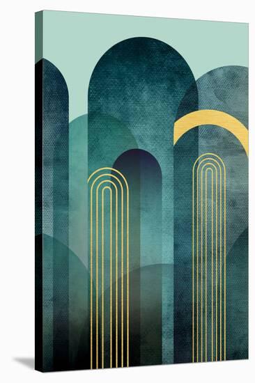 MidCentury Arches Teal-Urban Epiphany-Stretched Canvas