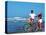Middle-aged Couple Riding Bikes on the Beach-Bill Bachmann-Premier Image Canvas