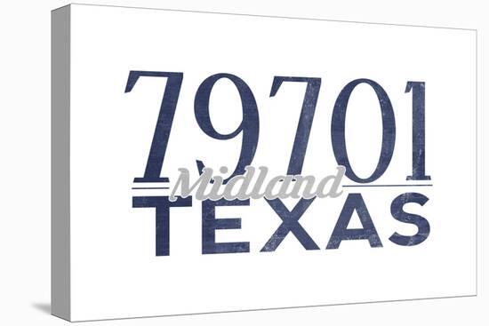 Midland, Texas - 79701 Zip Code (Blue)-Lantern Press-Stretched Canvas