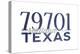 Midland, Texas - 79701 Zip Code (Blue)-Lantern Press-Stretched Canvas