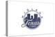 Midland, Texas - Skyline Seal (Blue)-Lantern Press-Stretched Canvas