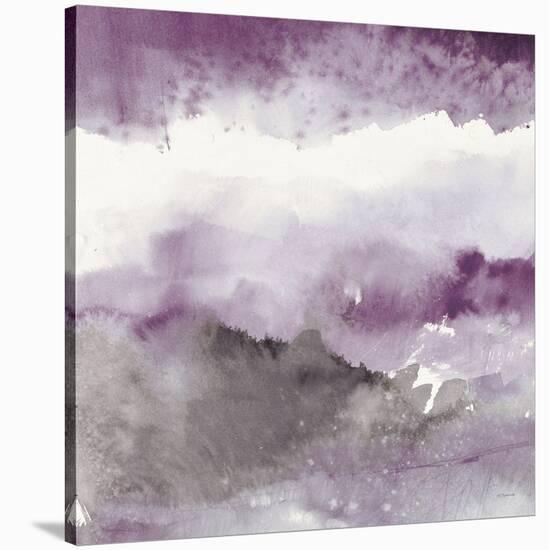 Midnight at the Lake III Amethyst and Grey-Mike Schick-Stretched Canvas