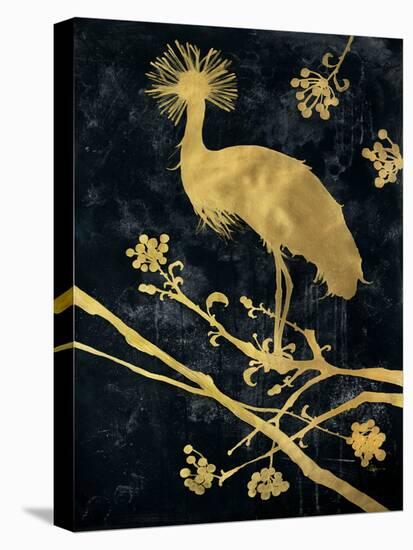 Midnight Crowned Crane-Filippo Ioco-Stretched Canvas