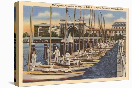 Midshipmen with Sailboats, USNA, Annapolis, Maryland-null-Stretched Canvas