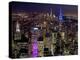 Midtown and Lower Manhattan at night-Richard Berenholtz-Stretched Canvas