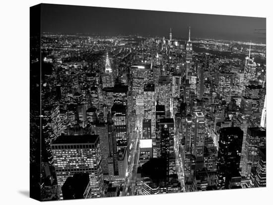 Midtown Manhattan at night-Richard Berenholtz-Stretched Canvas