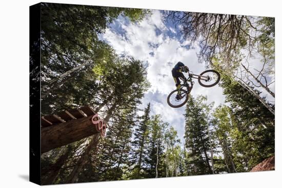 Mike Montgomery Jumping His Downhill Mountain Bike At Canyons Resort-Louis Arevalo-Premier Image Canvas