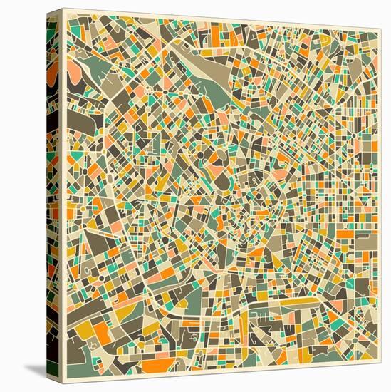 Milan Map-Jazzberry Blue-Stretched Canvas