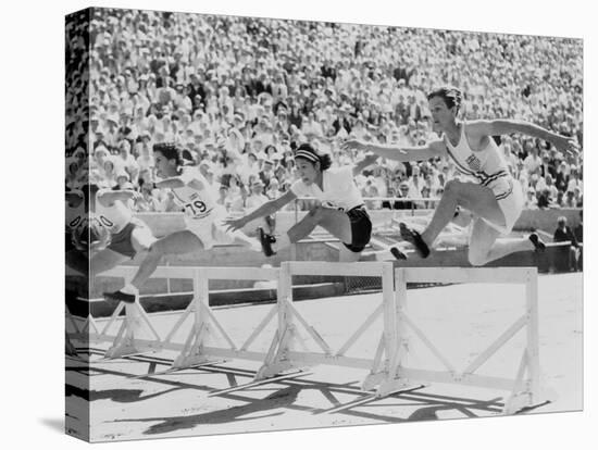 Mildred 'Babe' Didrikson, Running the 80-Meter Hurdles, at the 1932 Olympics-null-Stretched Canvas