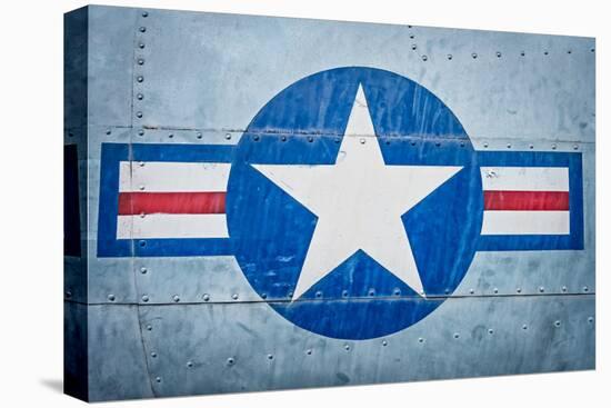 Military Plane with Star and Stripe Sign.-kyolshin-Premier Image Canvas