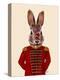 Military Rabbit in Red-Fab Funky-Stretched Canvas