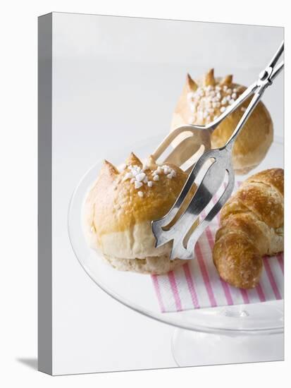 Milk Rolls and Croissant with Cake Tongs-Caroline Martin-Premier Image Canvas