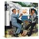 "Milkman Meets Pieman", October 11, 1958-Stevan Dohanos-Premier Image Canvas