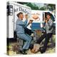 "Milkman Meets Pieman", October 11, 1958-Stevan Dohanos-Premier Image Canvas