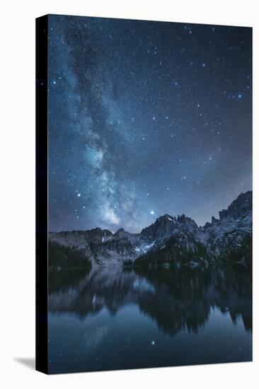 Milky Way over Baron Lake Sawtooth Mountains, Idaho-Alan Majchrowicz-Premier Image Canvas