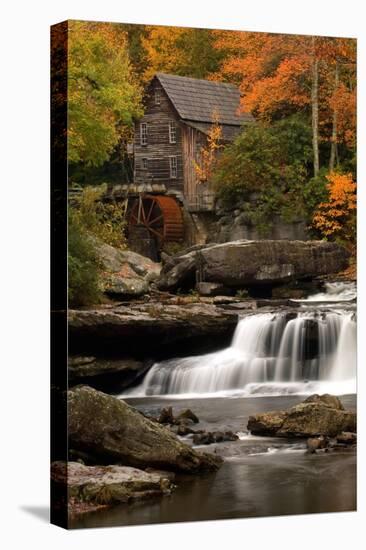 Mill and Fall Colors-Lantern Press-Stretched Canvas