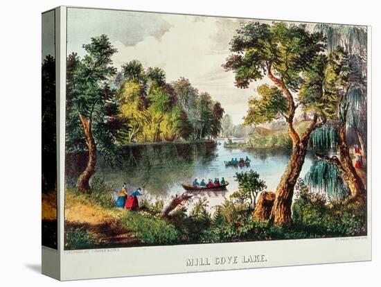 Mill Cove Lake (Colour Litho)-Currier & Ives-Premier Image Canvas