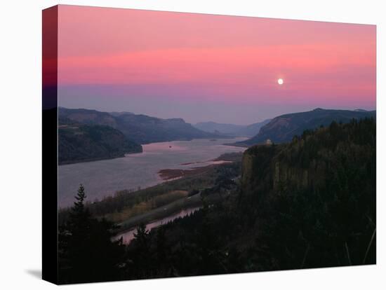 Millenium Moon over Crown Point, Portland Women's Forum State Park, Columbia River Gorge Nationa...-null-Premier Image Canvas