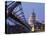 Millennium Bridge and St. Pauls Cathedral, Illuminated at Dusk, London, England, United Kingdom-Gavin Hellier-Premier Image Canvas