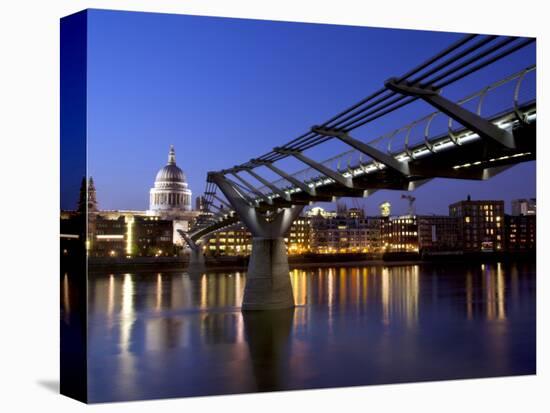 Millennium Bridge and St. Pauls Cathedral, London, England, UK-Charles Bowman-Premier Image Canvas