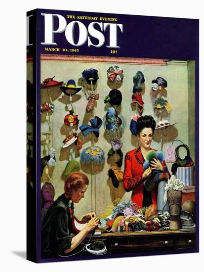 "Millinery Shop," Saturday Evening Post Cover, March 10, 1945-John Falter-Premier Image Canvas